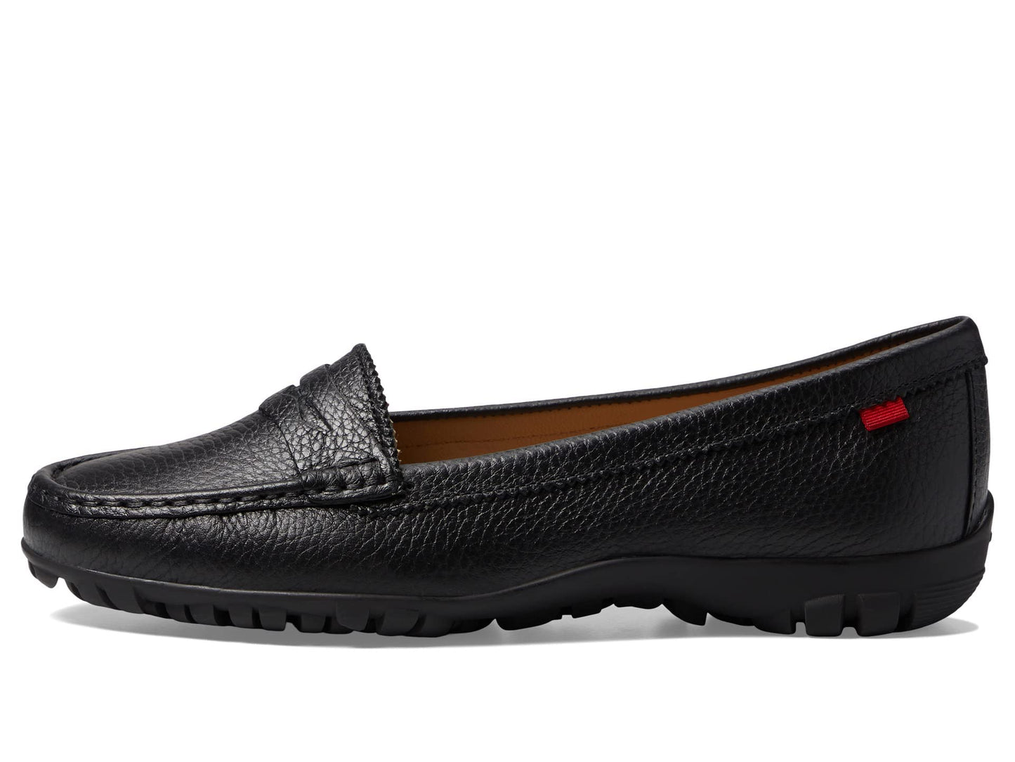Marc Joseph New York Union Golf Loafers for Women – Leather Upper, Insole, Lining – Synthetic Outsole Black Grainy 11 M
