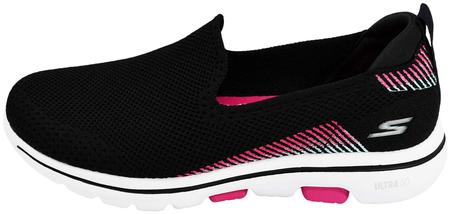 Skechers Women's GO Walk 5-PRIZED Sneaker, Black/Multi, 8.5 M US