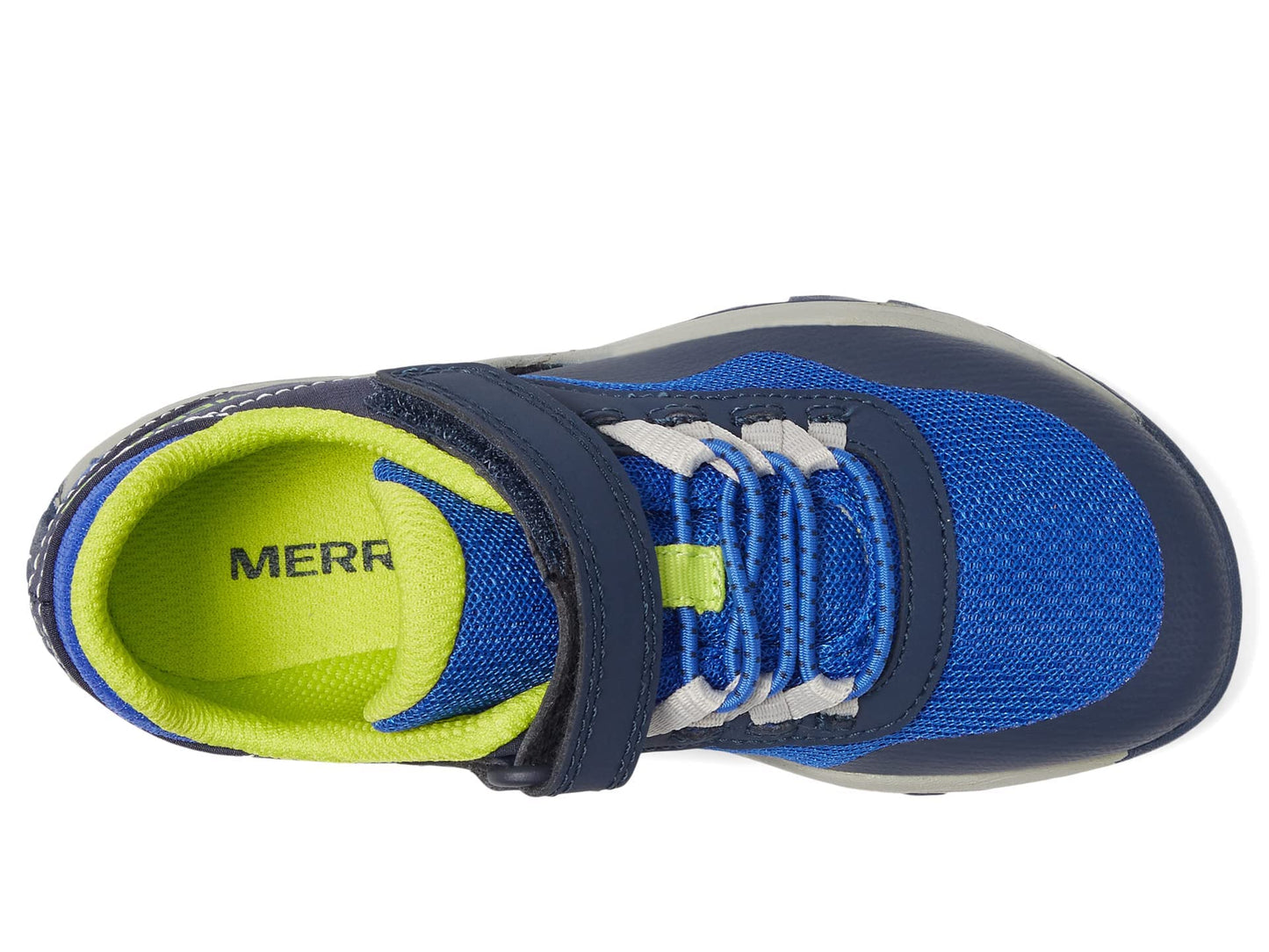 Merrell® Trail Glove 7 A/C Shoes for Little Kids – Synthetic Mesh Upper – EVA Midsole – Odour-Resistant Lining Blue/Lime 6 Big Kid M