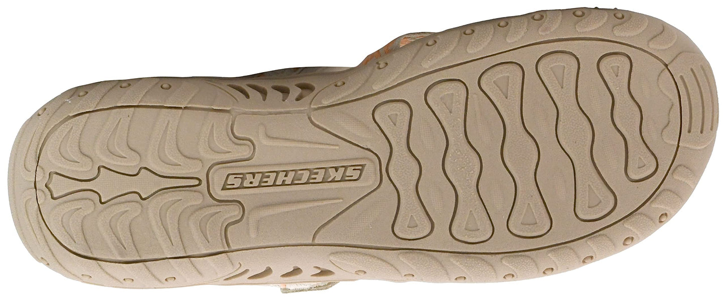 Skechers Women's Reggae Trailway Flip Flop, Dark Natural, 6.5 M US
