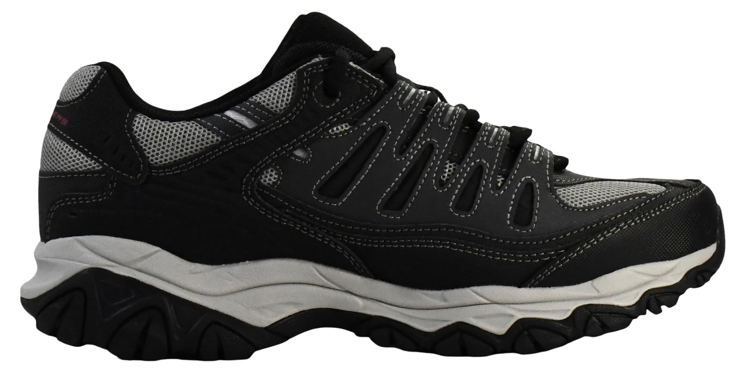 Skechers Men's Afterburn M. Fit Fashion Sneakers – Leather Upper, Memory Foam Insole, Rubber Outsole, Charcoal/Black, 14 X-Wide