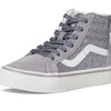 Vans SK8-Hi Zip (Little Kid) Sneaker, Glitter Gunmetal, 11 US Unisex
