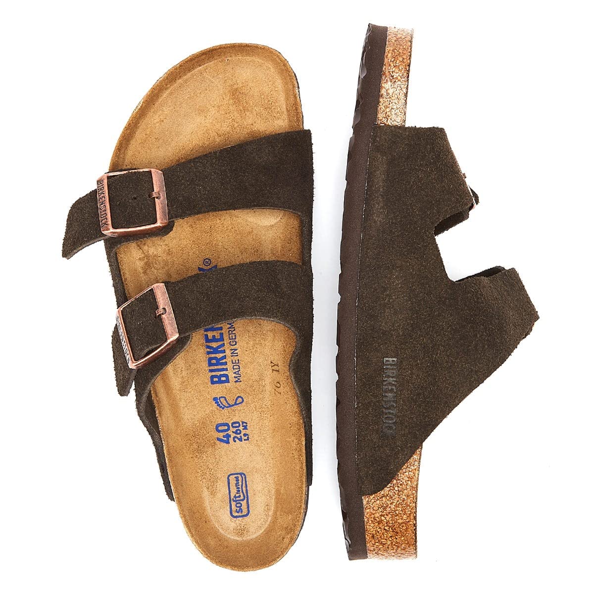 Birkenstock Men's Heels Open Toe Sandals, Mocca Suede, 11
