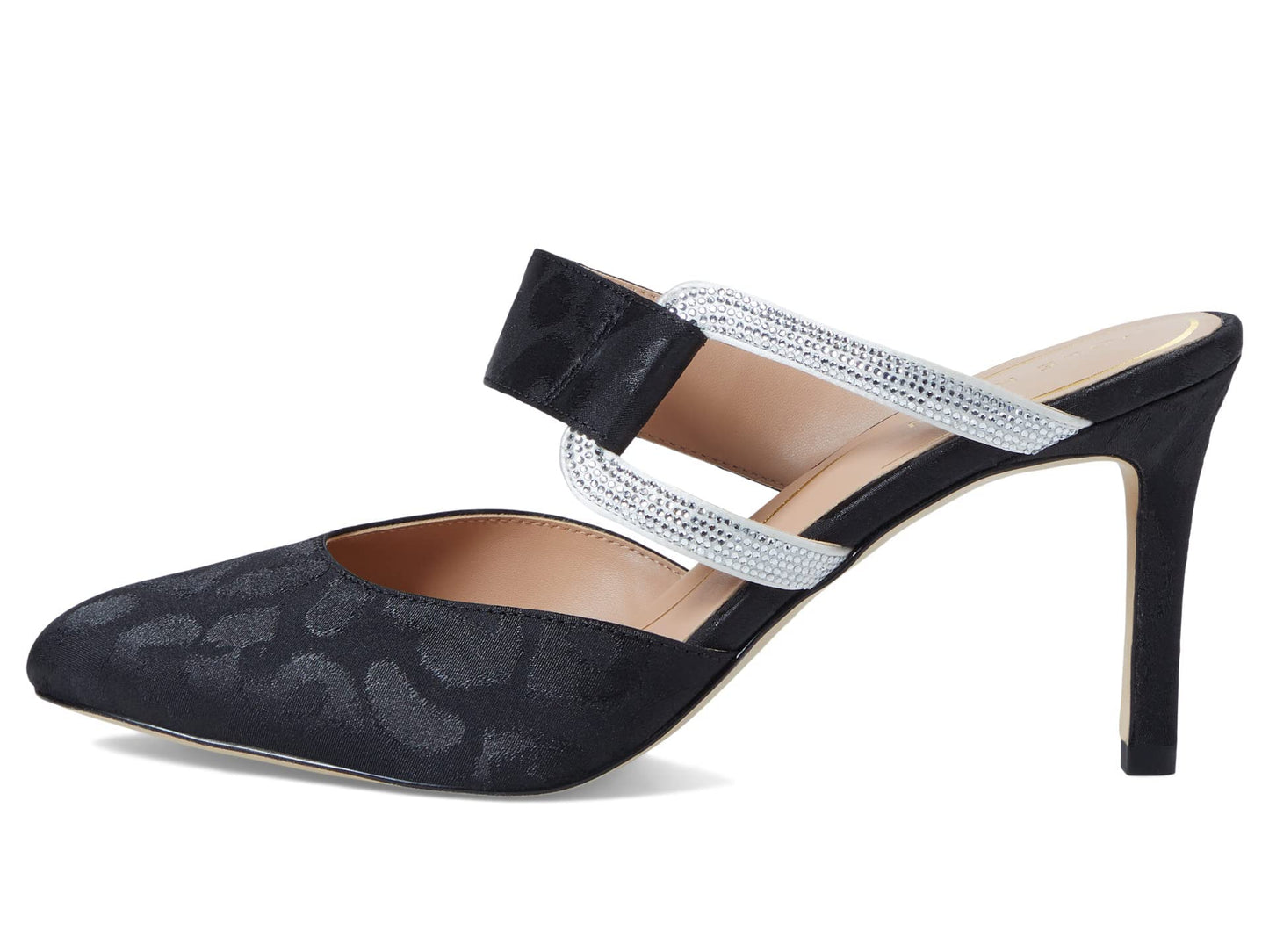 Cole Haan Womens Gabbie Jewel Mule 80MM, Black Satin, 9.5-B US