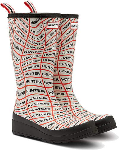 Hunter Womens Play Boot Tall Sonic Logo Print - sz10
