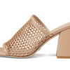 Stuart Weitzman Cayman 85 Block Slide Natural/Adobe 9 B
