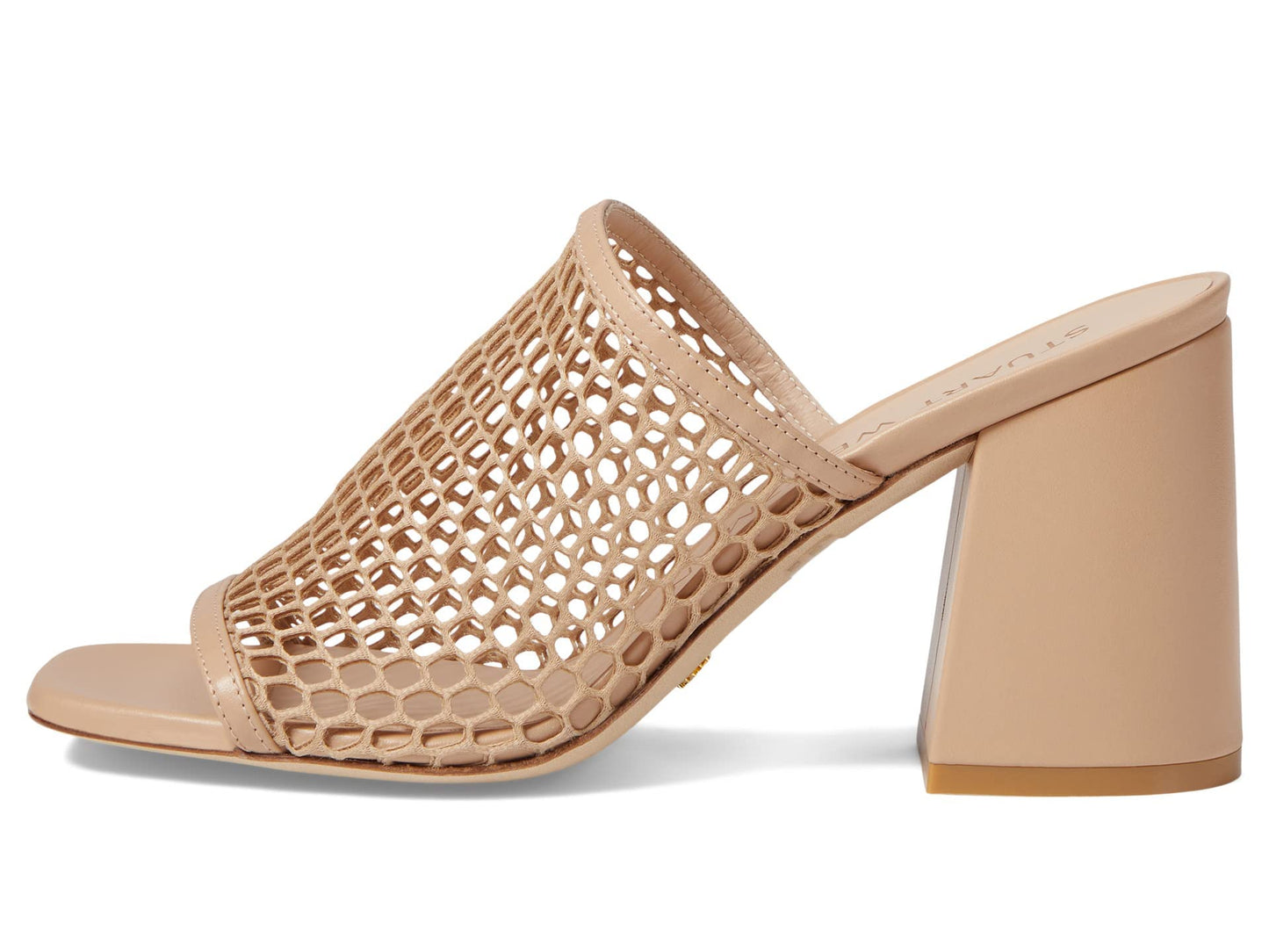Stuart Weitzman Cayman 85 Block Slide Natural/Adobe 9 B