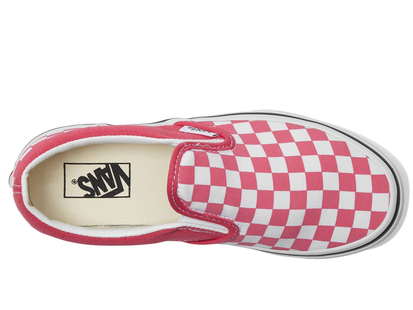 Vans Women's Kid Classic Slip-On (Little Kid), Color Theory Checkerboard Honeysuckle, 1 Medium