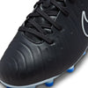 Nike Jr. Tiempo Legend 10 Academy Little/Big Kids' Multi-Ground Low-Top Soccer Cleats (DV4348-040, Black/Hyper Royal/Chrome) Size 4.5