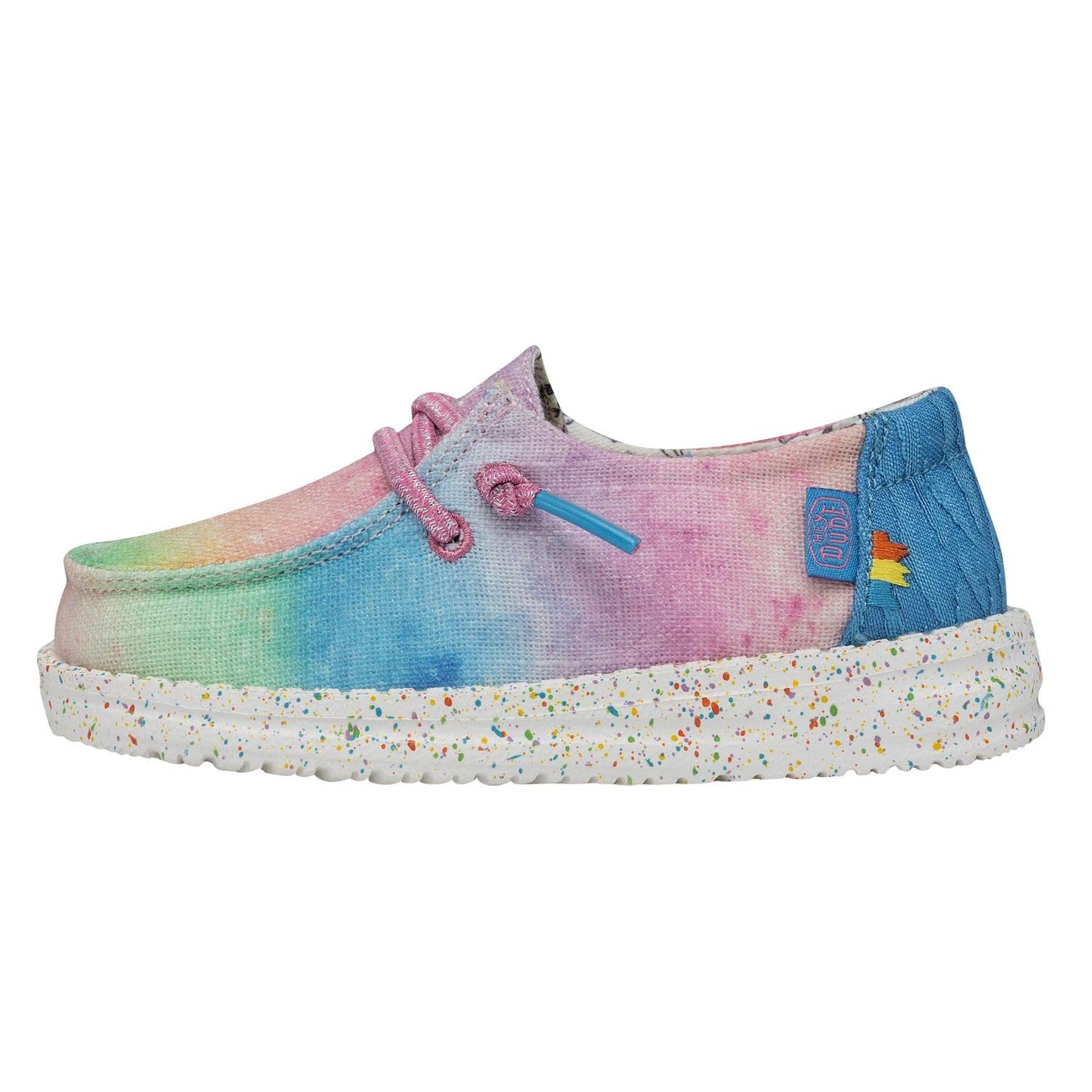 HEYDUDE Girl's Toddler Wendy Dreamer Slip On Shoe, Magic Size 8 | Lightweight Loafer with Elastic Laces