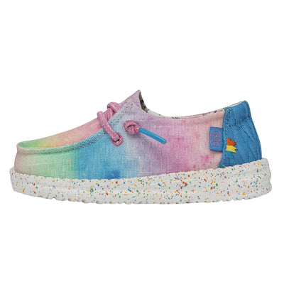 HEYDUDE Girl's Toddler Wendy Dreamer Slip On Shoe, Magic Size 8 | Lightweight Loafer with Elastic Laces