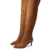 Cole Haan Women's Vandam Over The Knee 65 mm Equestrian Boot, Golden Honey Suede, 5