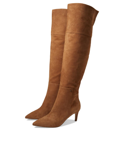 Cole Haan Women's Vandam Over The Knee 65 mm Equestrian Boot, Golden Honey Suede, 5