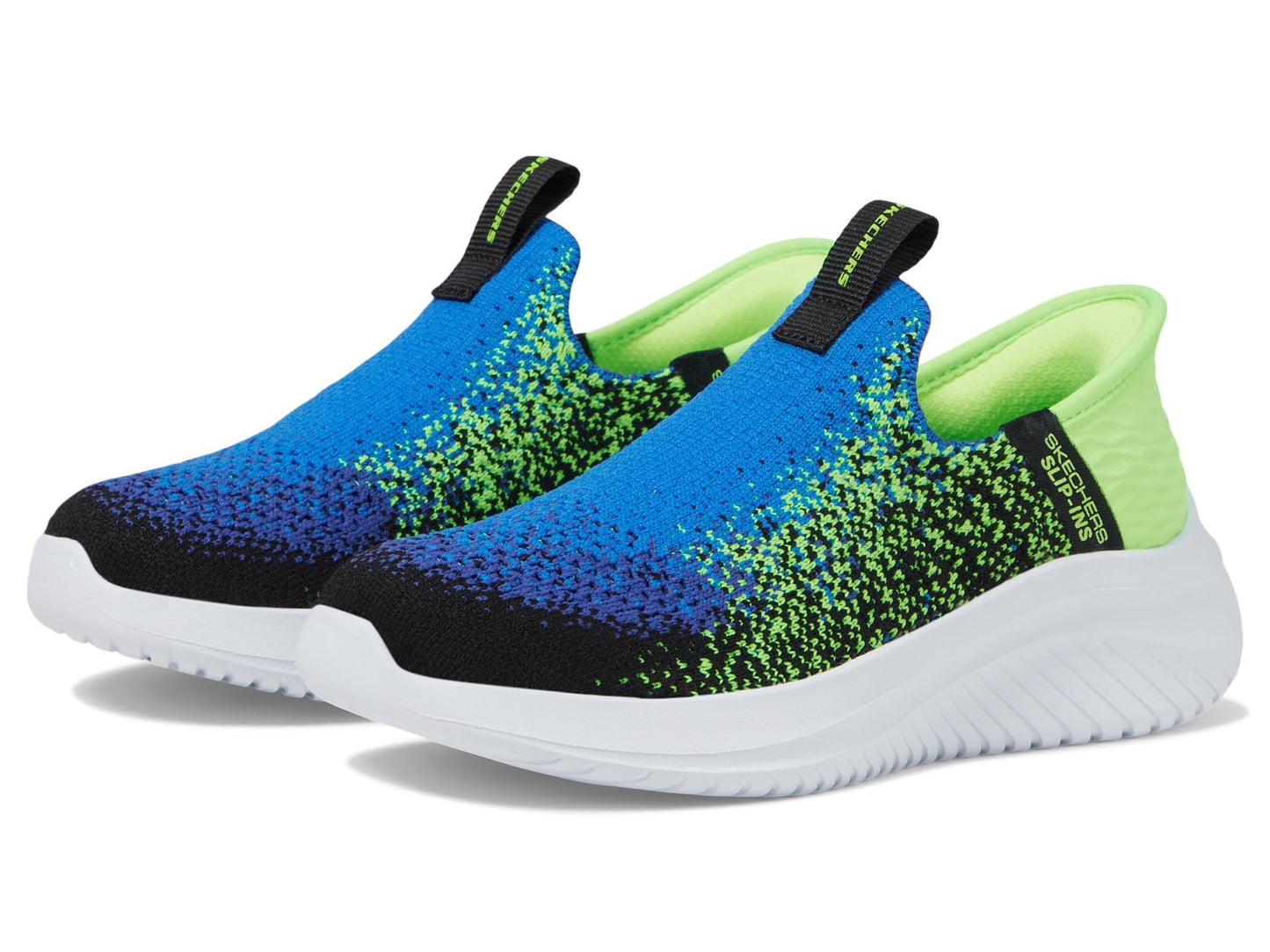Skechers Kids Boys Ultra Flex 3.0 Sneaker, Black/Blue/Lime, 13, Little Kid
