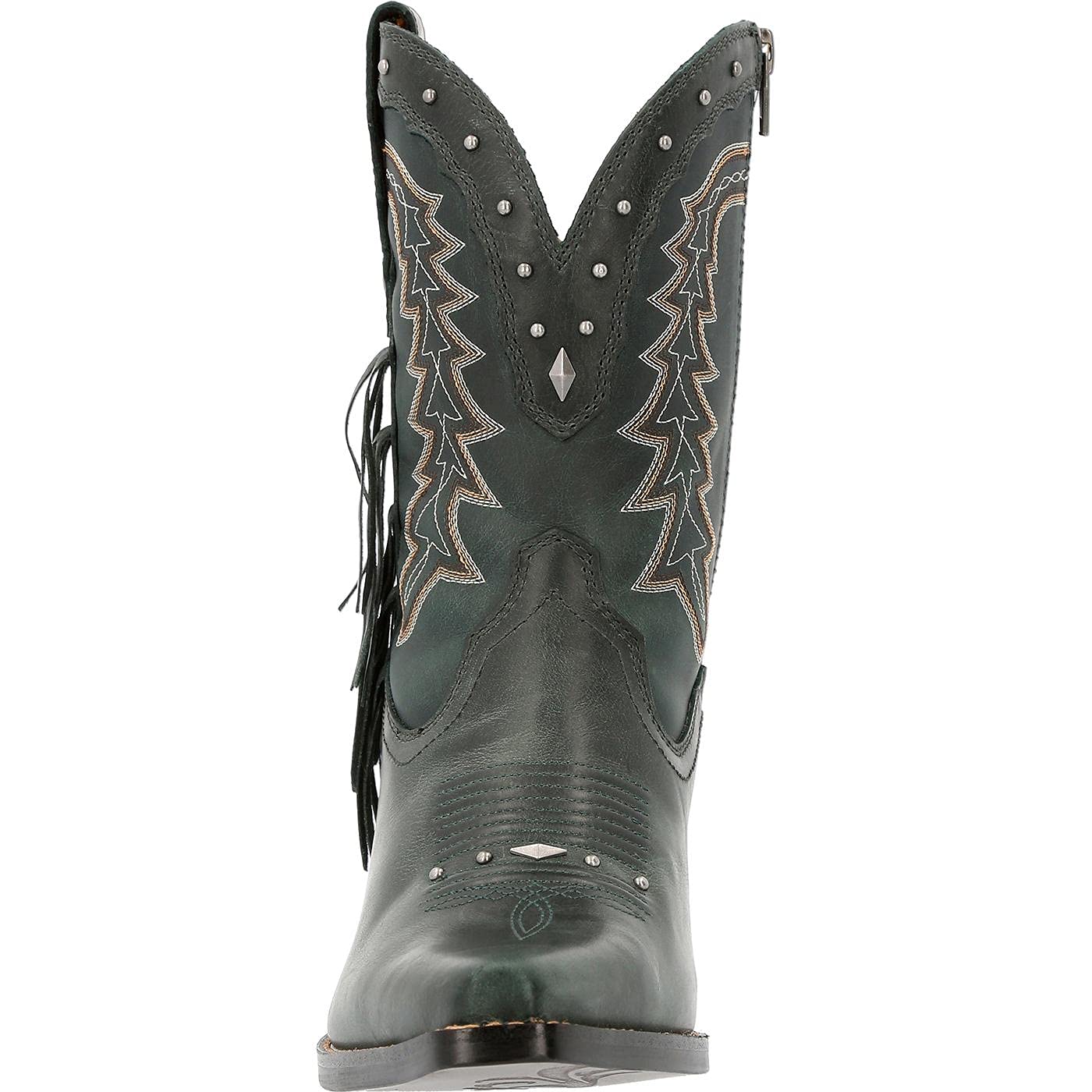Durango Crush Women's Vintage Teal Bootie Western Boot, Saddle Brown And Demin Blue, Size 8(M)