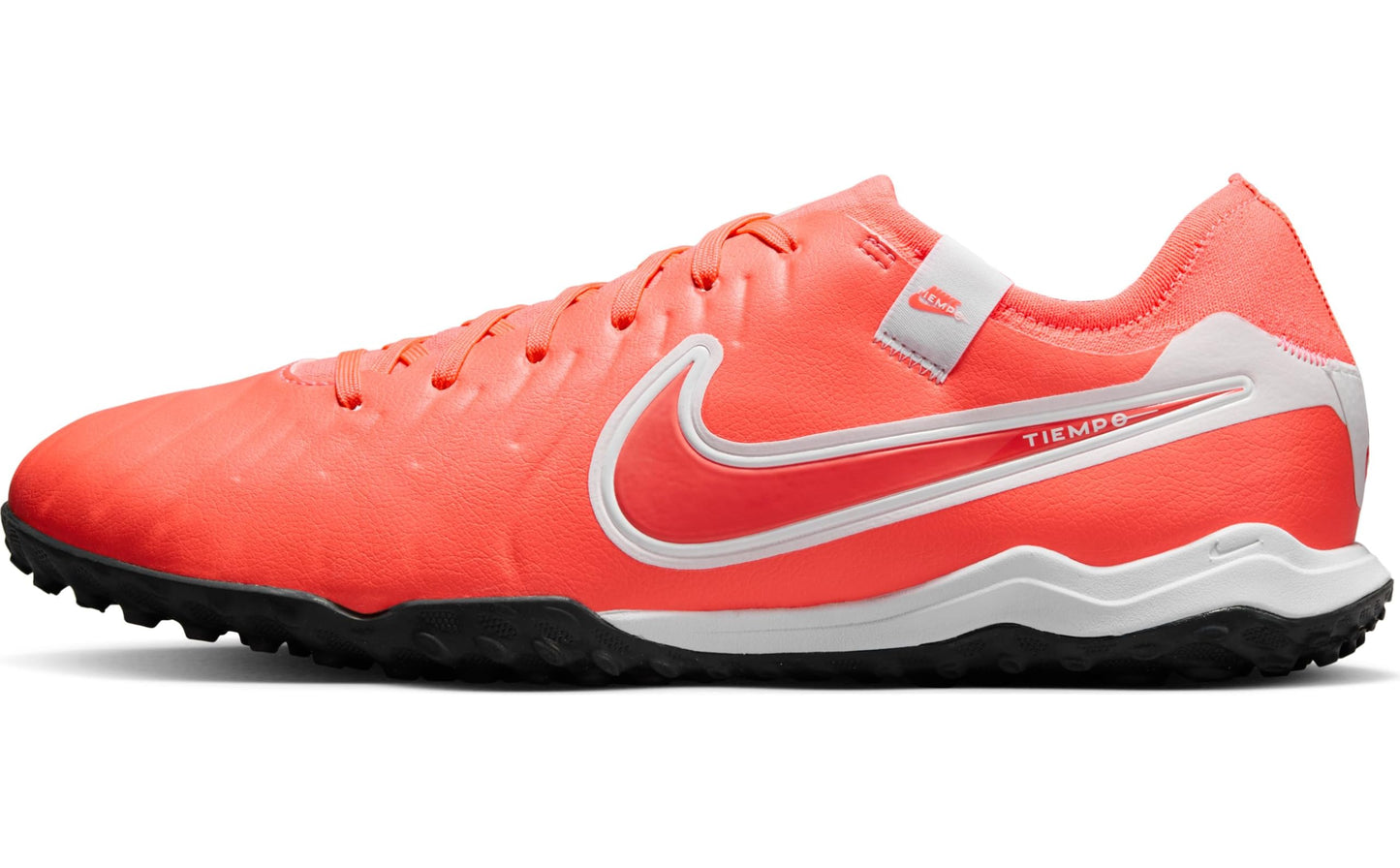 Nike Tiempo Legend 10 Pro Turf Low-Top Soccer Shoes (DV4336-800, Hot Lava/White) Size 9.5