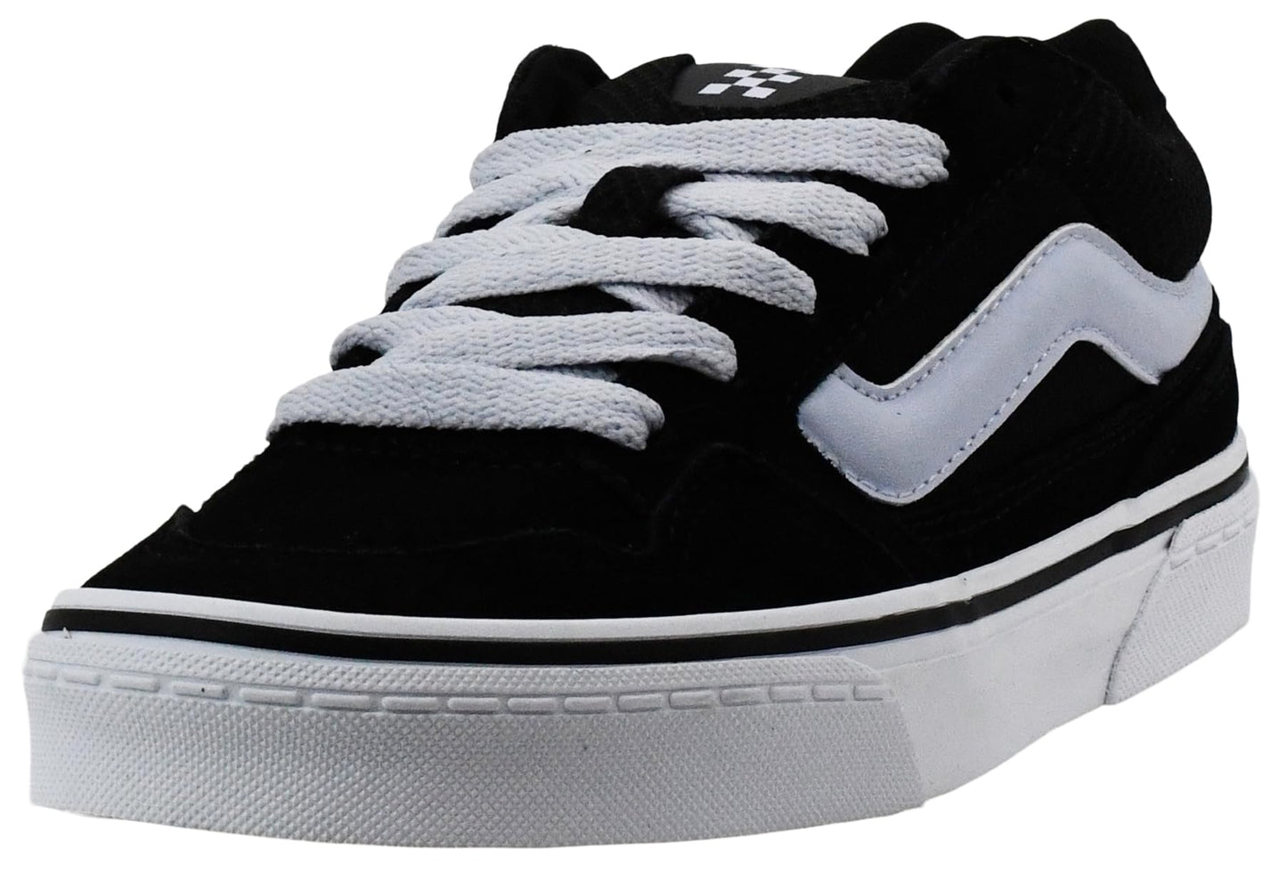 Vans Women's Caldrone Sneaker, Suede/Mesh Black/Light Blue, 7 M US