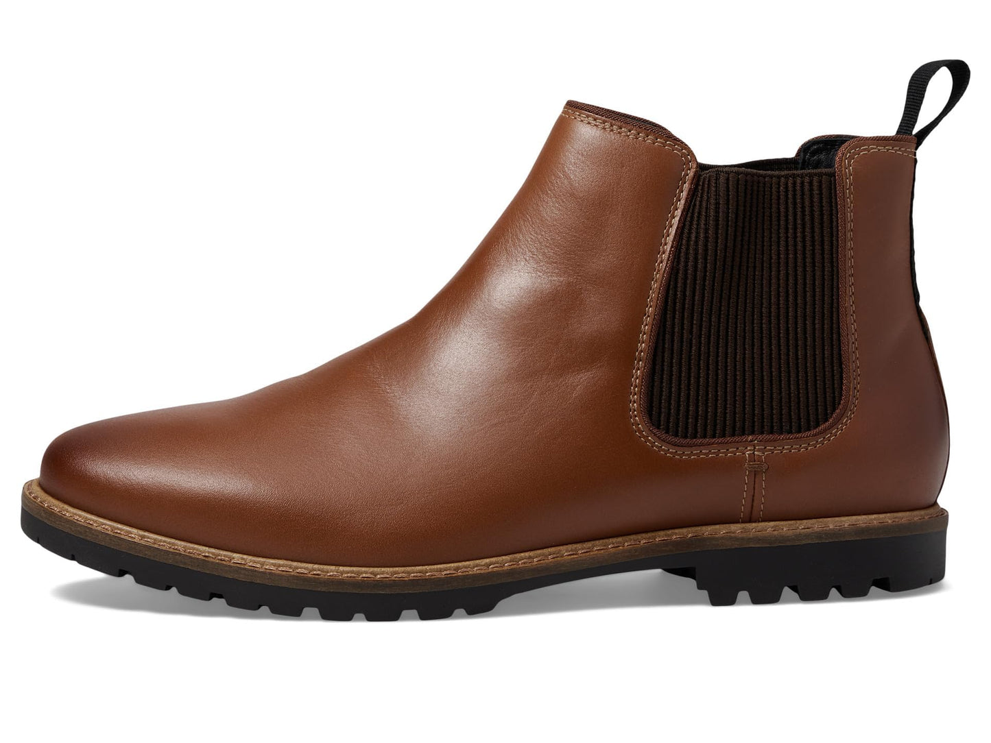 Cole Haan Men's Midland Lug Chelsea Boot, Truffle Nubuck/Black Water Resistant, 7.5