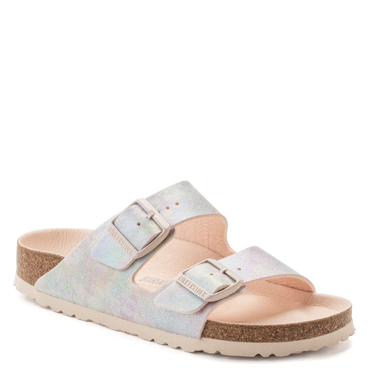 Birkenstock Women's, Arizona Slide Sandal - Narrow Width Rose Iridescent 37 M