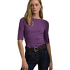 Lauren Ralph Lauren Womens Stretch Cotton Boatneck Tee Aurora Violet M