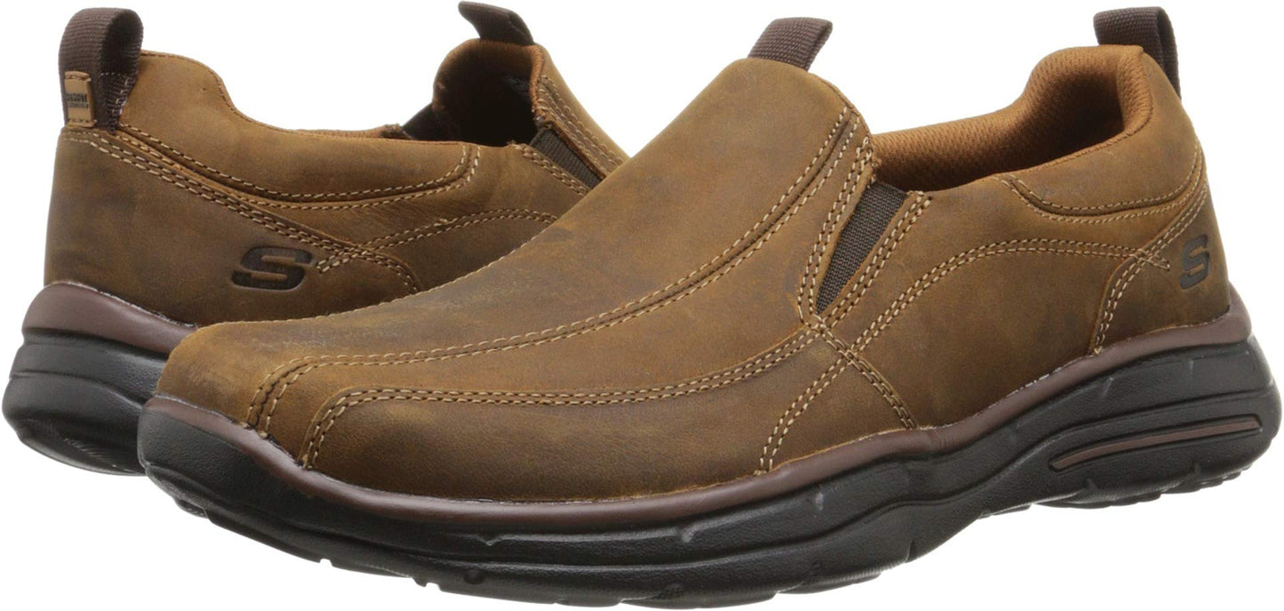 Skechers Men's Glides Docklands Slip-On Loafer,Dark Brown,14 M US