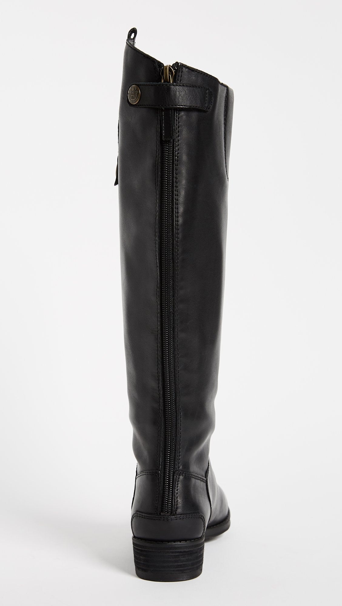 Sam Edelman Women's Penny Classic Equestrian Boot, Black Leather, 7.5 Medium US