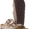Birkenstock Classic Arizona Leather Unisex Adult Mules, Grey Taupe, 7