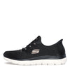 Skechers Women's Hands Free Slip-ins Summits Classy Night Sneaker, Black Rose Gold, 6.5 Wide