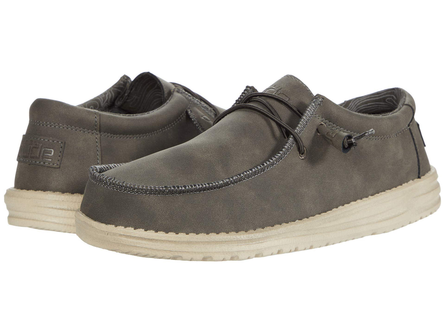 Hey Dude Men's Wally Recycled Leather Coffee Size 15 | Men’s Shoes | Men's Lace Up Loafers | Comfortable & Light-Weight