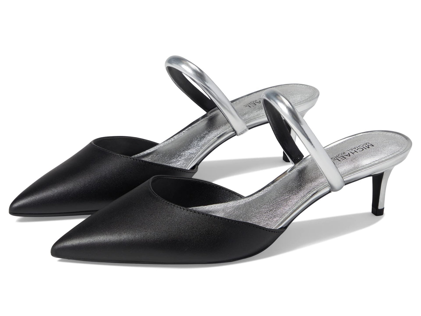 Michael Kors Jessa Flex Mule Kitten Black/Silver 7.5 M