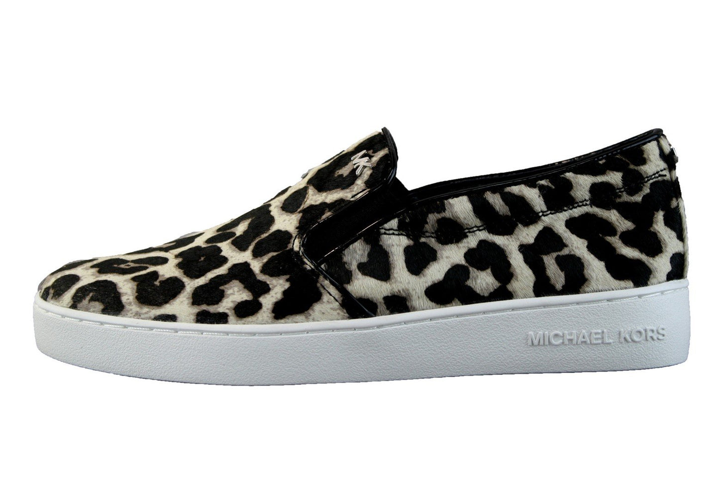 Keaton Cheetah-Print Calf Hair Slip-On Sneaker, Black/White (7)