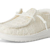 HEYDUDE Kids Wendy Crochet Lace (Little Kid/Big Kid) - Shoes for Kids - Canvas Upper - Cotton Lining White/Gold 6 Big Kid M