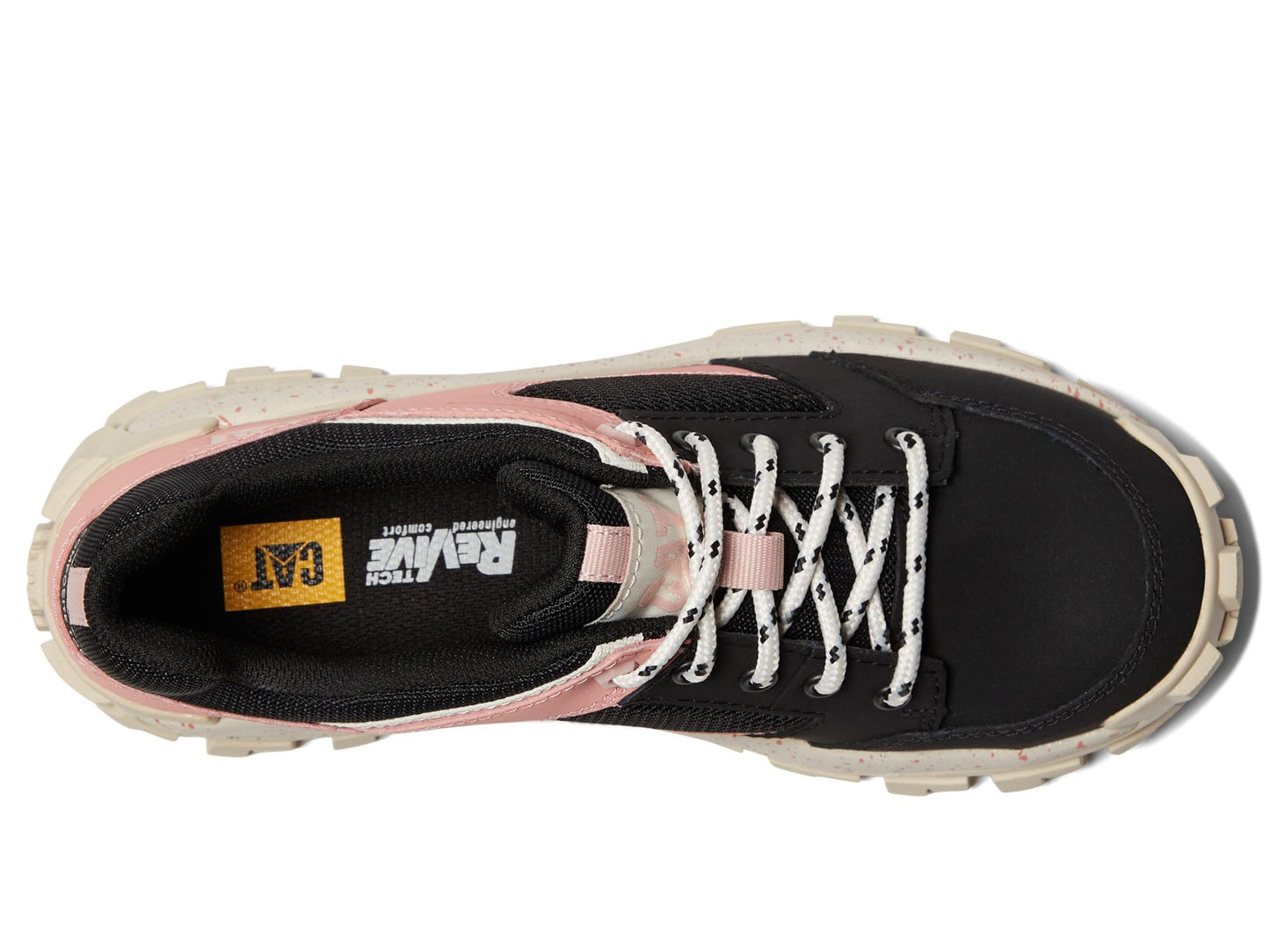 Caterpillar Invader Sport CT - Sneakers for Women - Leather and Mesh Upper - EVA Footbed - Rubber Lug Outsole Black/Rosette Nubuck 6.5 B - Medium