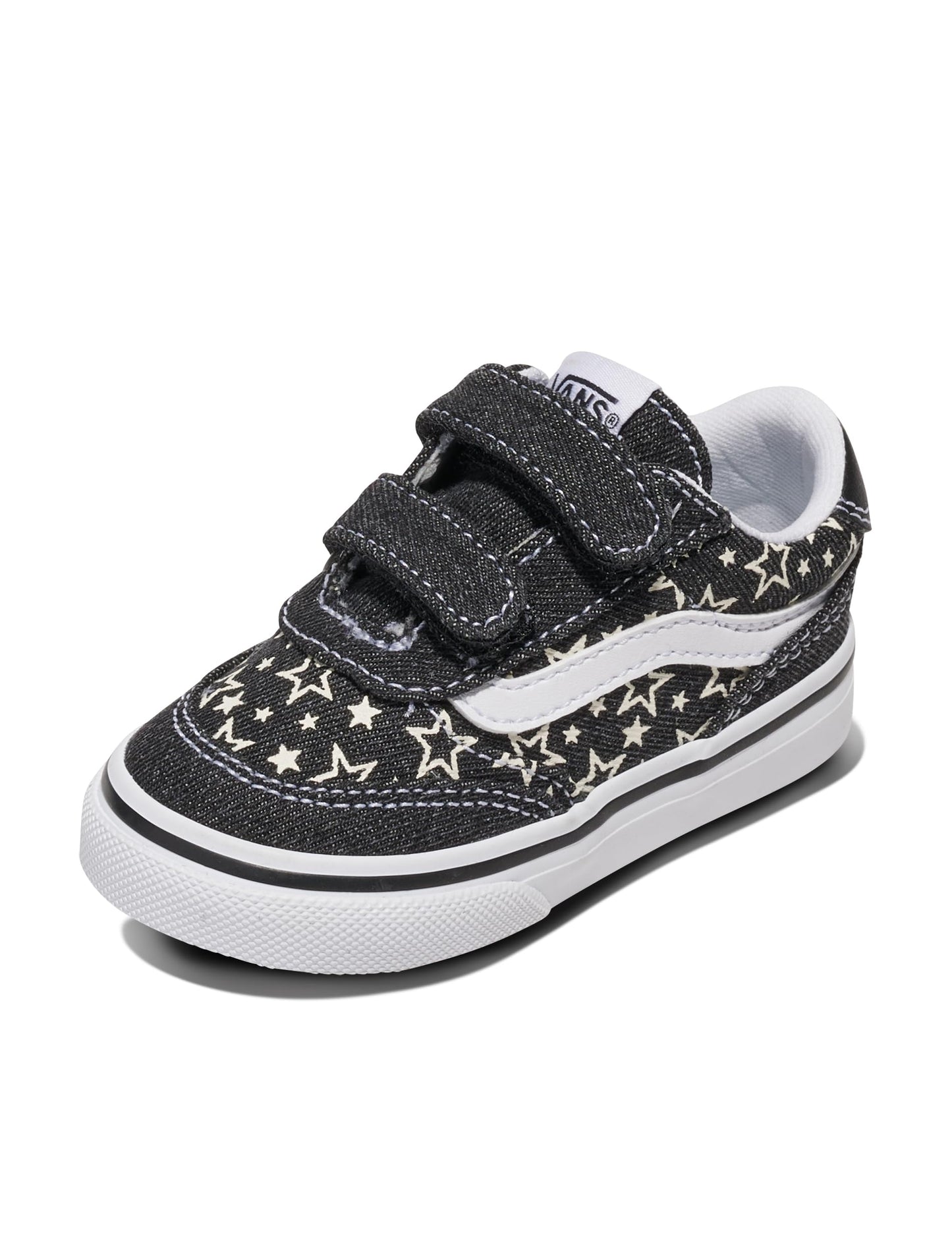 Vans Toddler Brooklyn LS V Shoe | Low-Top Sneakers for Little Kids, Boys & Girls, Baby Footwear, Stars Black, 8