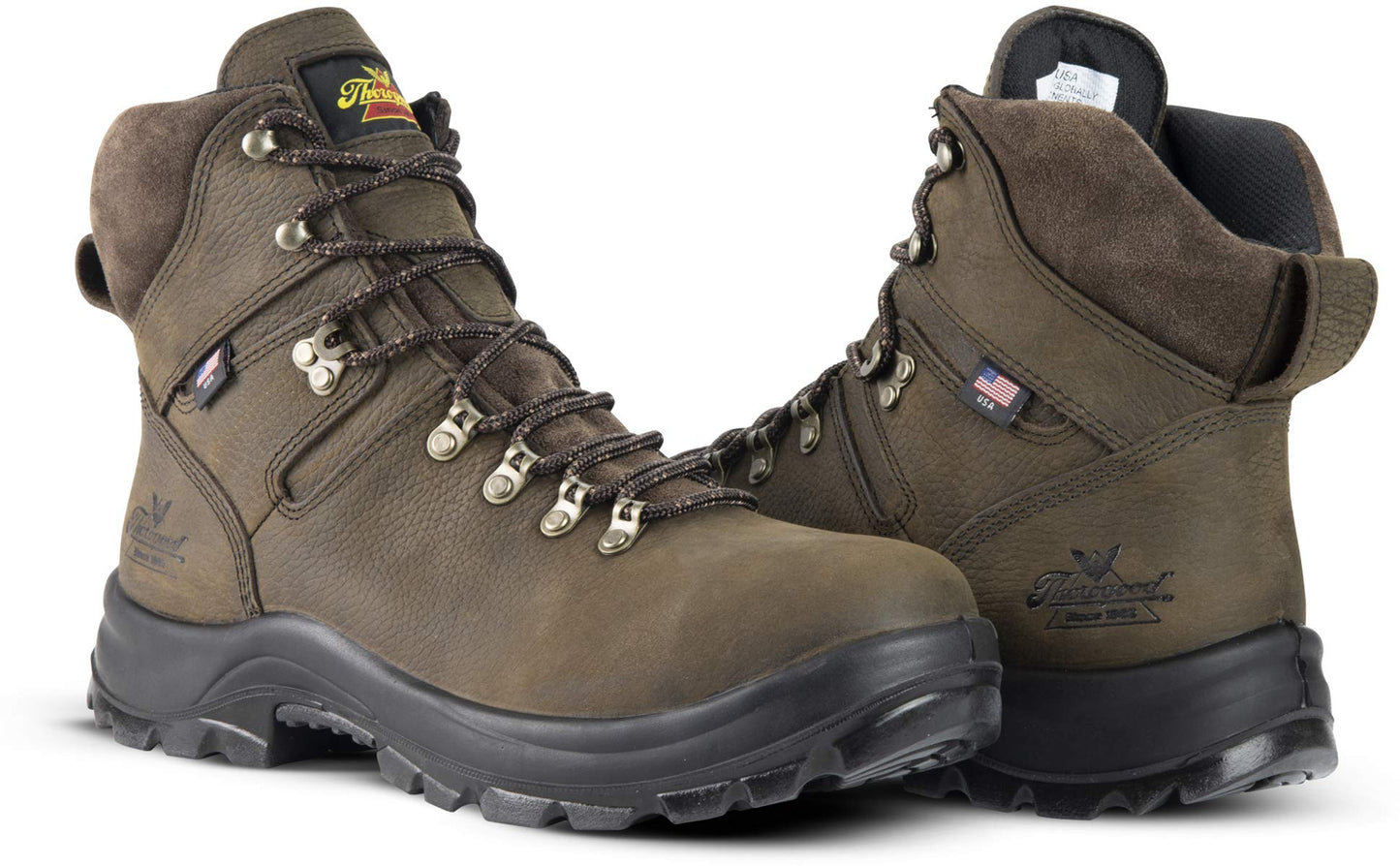 Thorogood American Union 6” Waterproof Steel Toe Work Boots for Men - Premium Leather with Slip-Resistant Outsole and Removable Comfort Footbed; EH Rated, Crazyhorse - 12 3E US