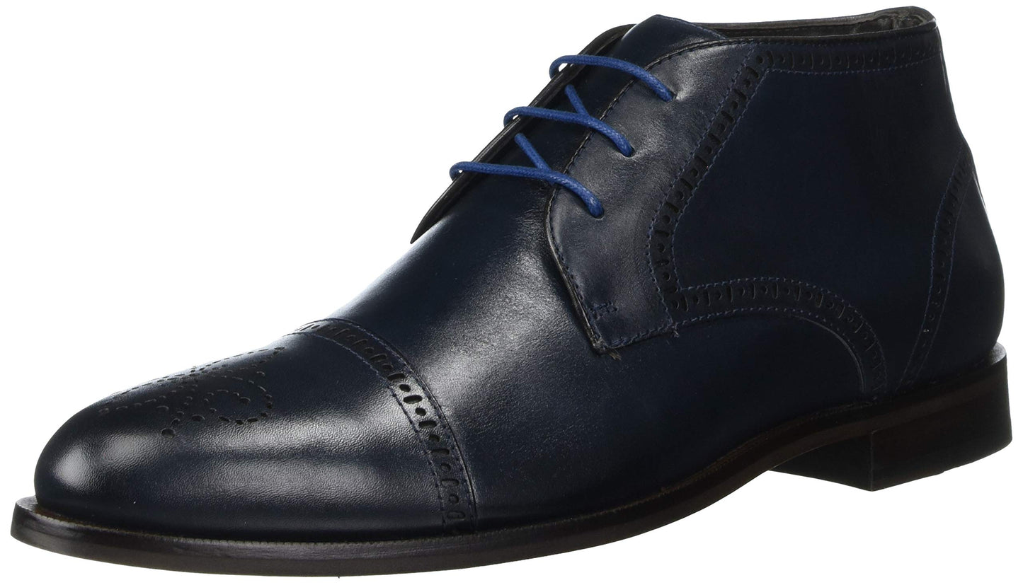 Marc Joseph New York Men's Genuine Leather Gold Collection Dress Ankle Boot, Navy Napa, 11 M US