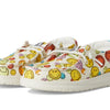 HEYDUDE Kids Wendy Smiley (Toddler) - Loafers for Kids - Canvas Upper - Cotton Lining - Rubber Outsole White 7 Toddler M