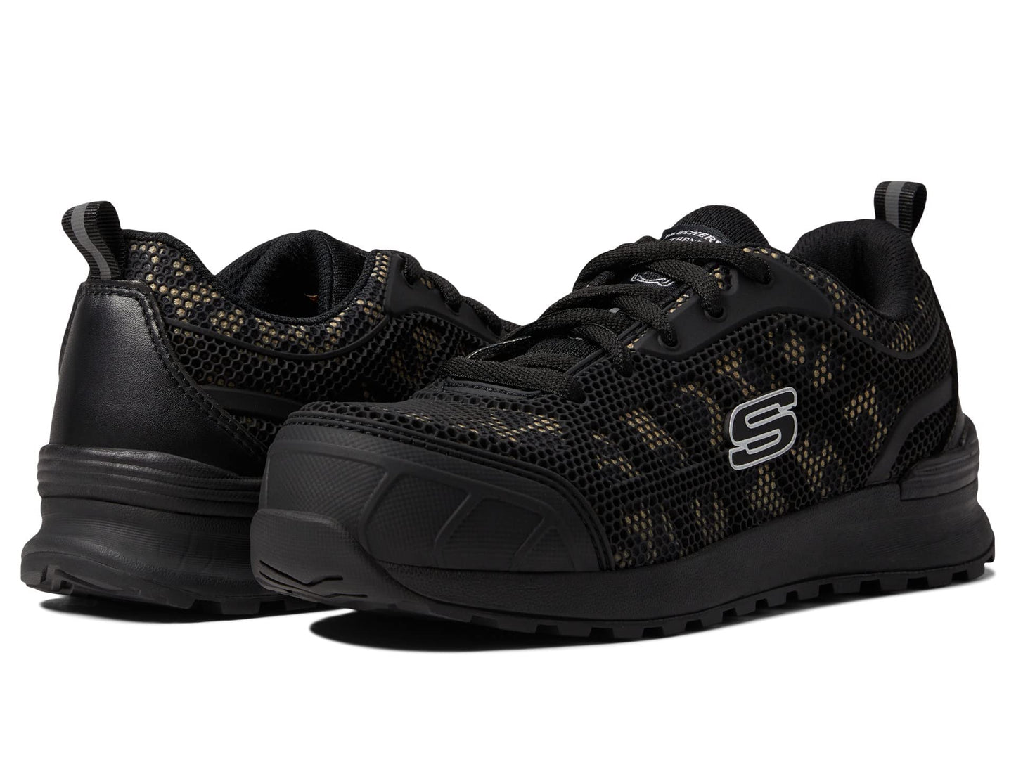 Skechers Bulklin - Lyndale Composite Toe Black/Leopard 10 B (M)