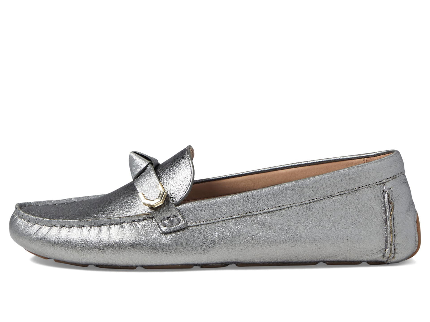 Cole Haan Evelyn Bow Driver Pewter Metallic 11 B (M)