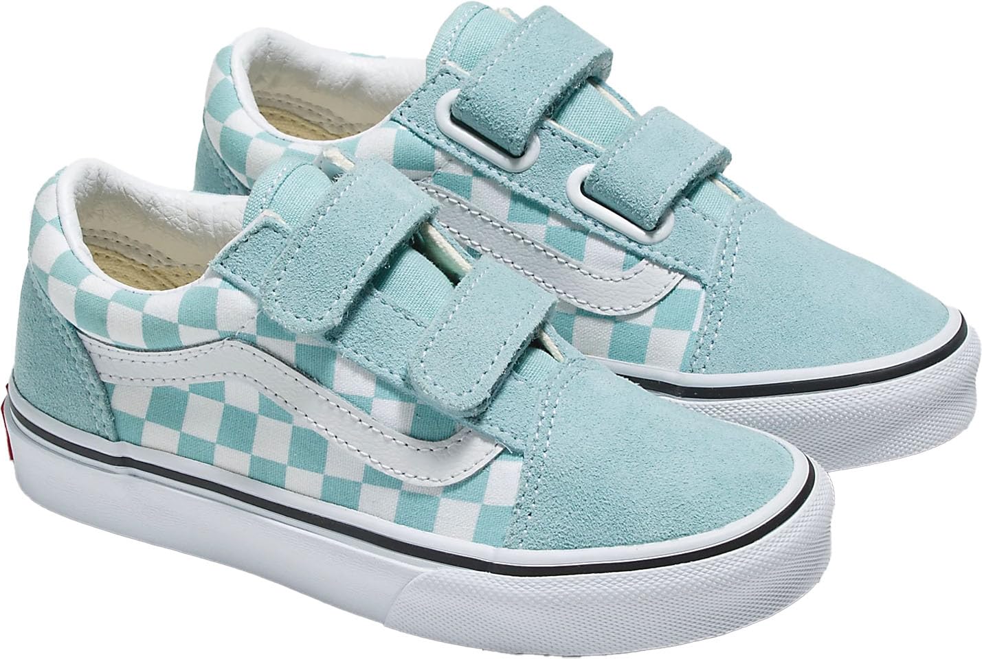 Vans Old Skool V Sneaker Color Theory Checkerboard Canal Blue, Size 2 Big Kid