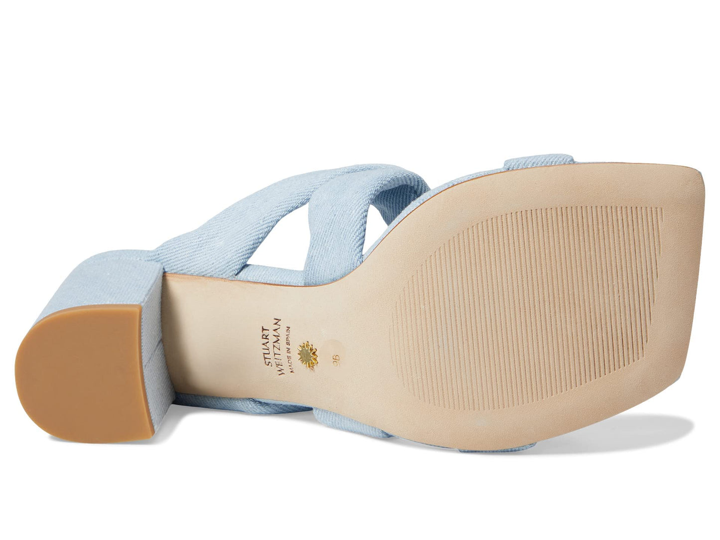 Stuart Weitzman Playa 75 Knot Block Slide Light 7 B
