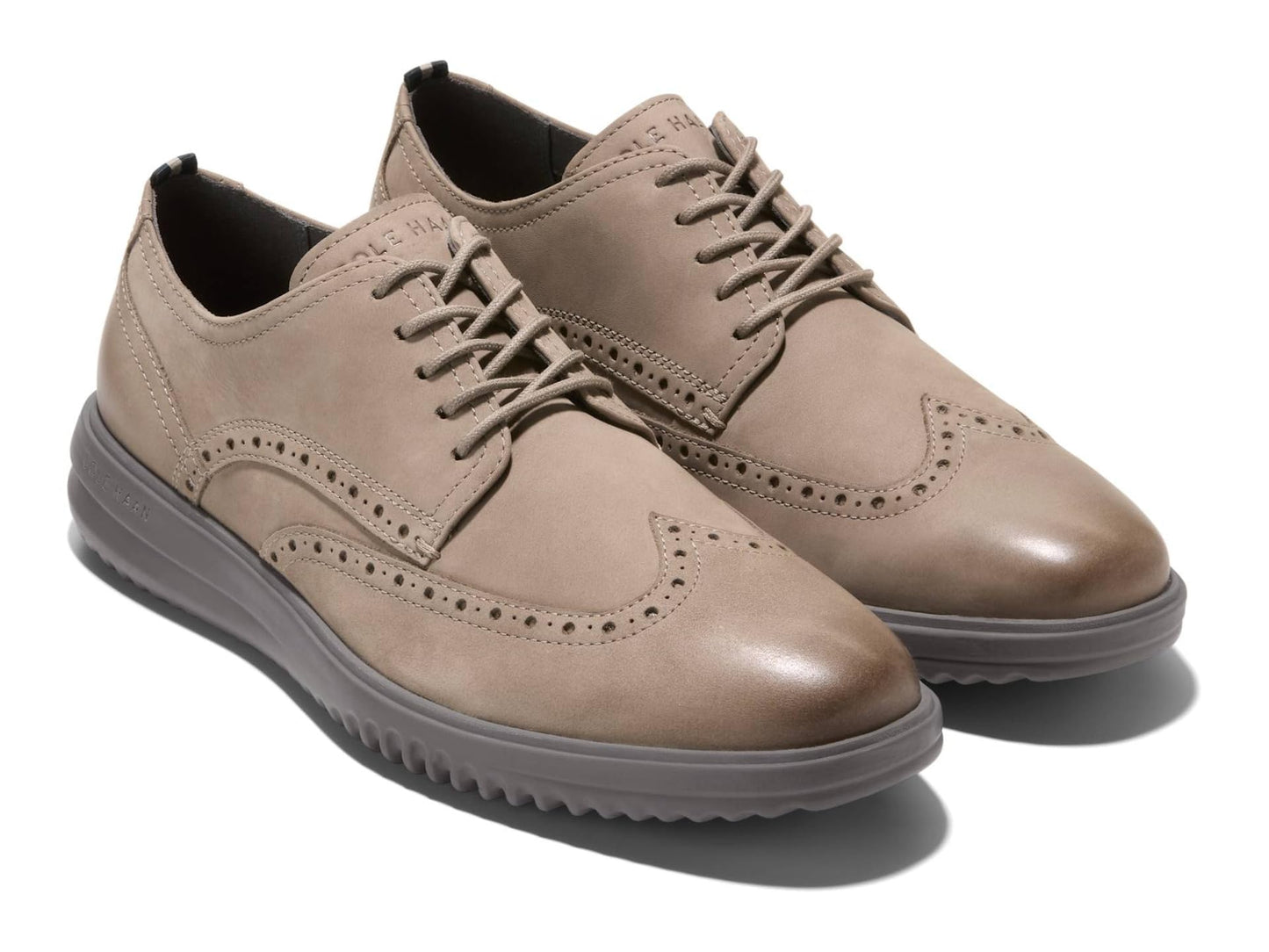 Cole Haan Mens Grand+ Wingtip Oxfords Irish Coffee Nubuck/Tornado 11 W