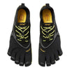 Vibram Men's FiveFingers V-Run | Barefoot Road Running Shoes for Natural Comfort & Stability, Black/Yellow, 45 EU / 11-11.5 US