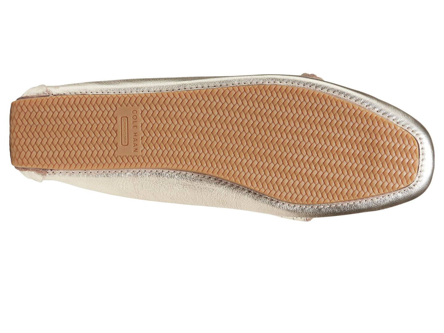 Cole Haan Women's Bellport Bow Driver, Soft Gold Leather, 9 B Medium