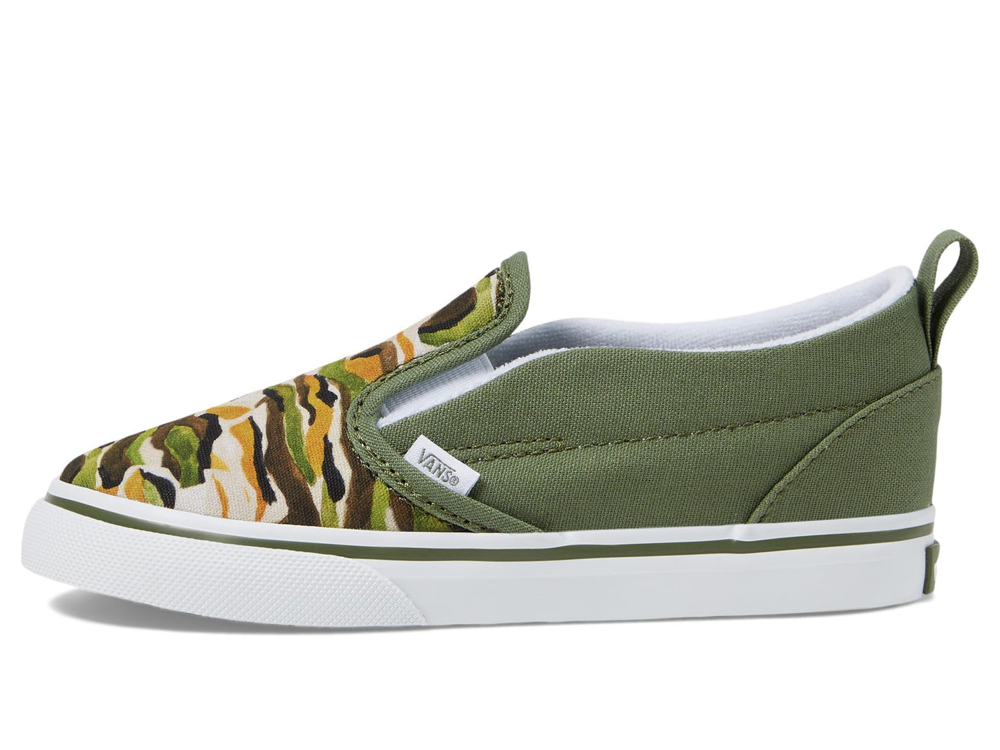 Vans T Slip-On V (Toddler/Little Kid) Sneaker, Painted Camo Green/Multi, 9.5 US Unisex