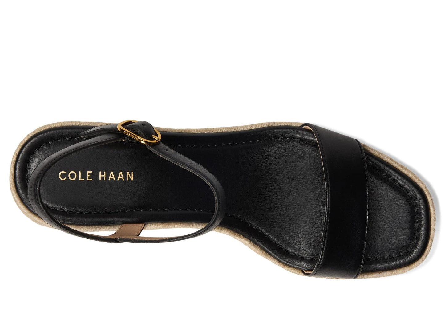 Cole Haan Women's Cloudfeel Keeton Flatform Espadrilles, Black Leather, 5.5-B US