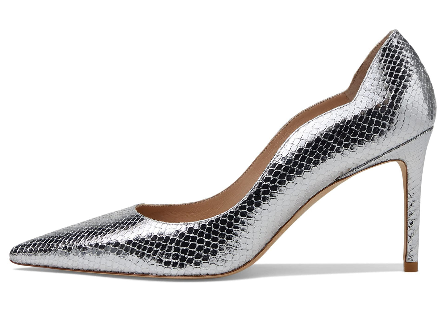Stuart Weitzman Stuart 85 Scallop Pump Silver 10 B