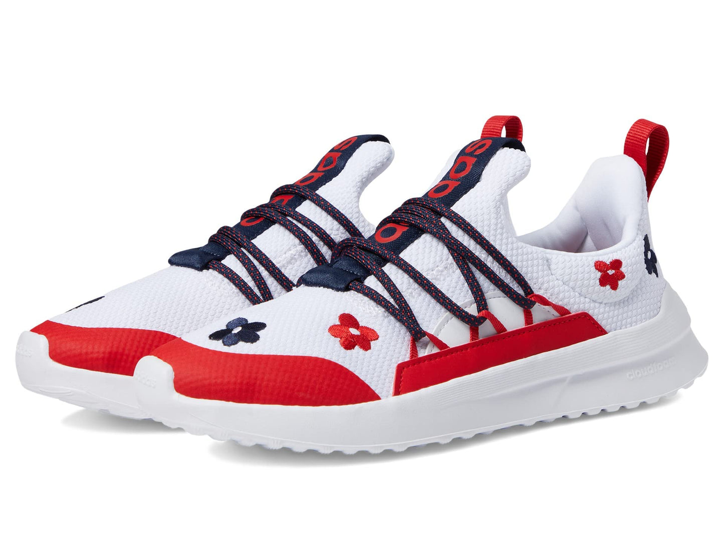 adidas Lite Racer Adapt 5.0 Slip-On Lace Shoes Kids', White, Size 1