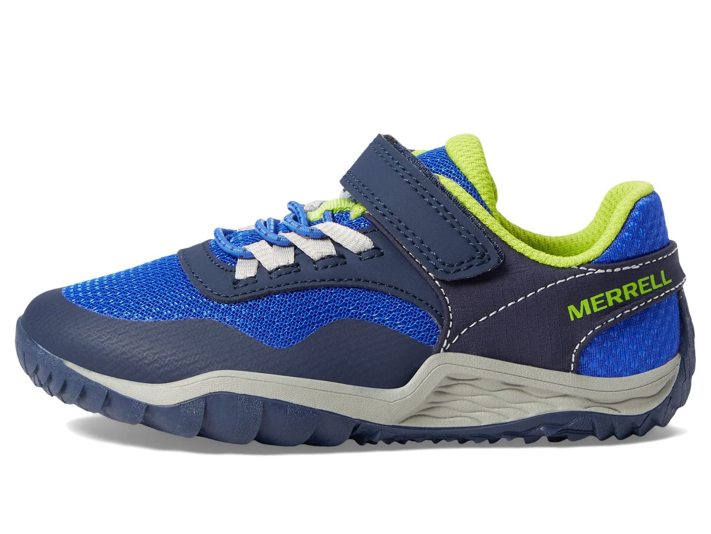 Merrell® Trail Glove 7 A/C Shoes for Little Kids – Synthetic Mesh Upper – EVA Midsole – Odour-Resistant Lining Blue/Lime 7 Big Kid M