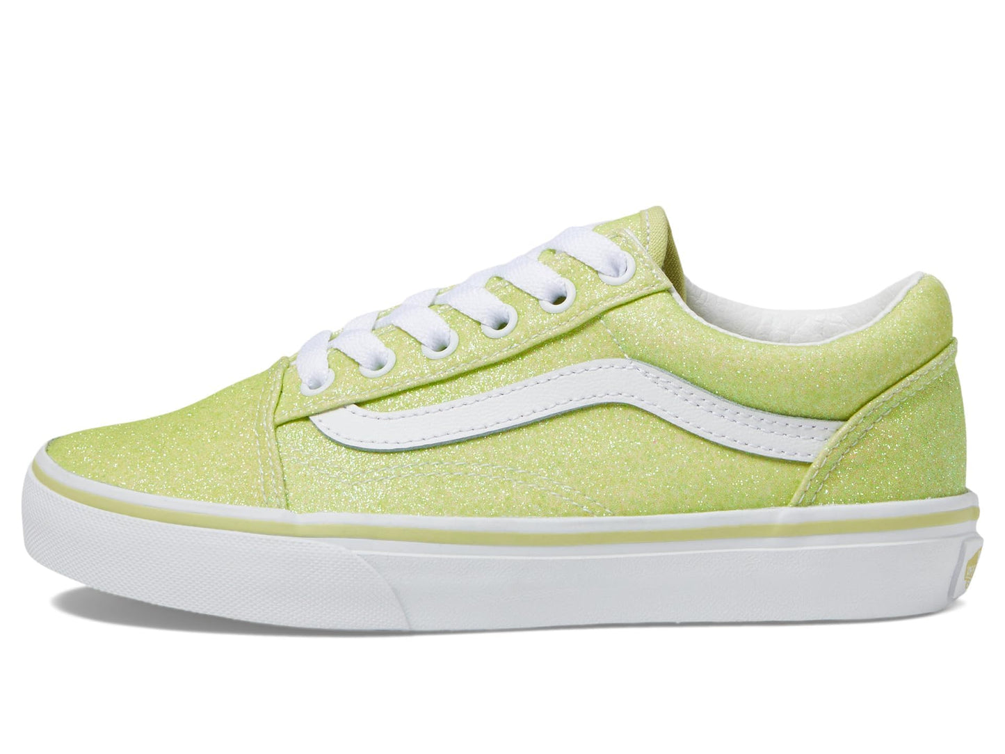 Vans Men's Kid Old Skool™ (Little Kid), Glitter Lime Sherbet, 2 Medium